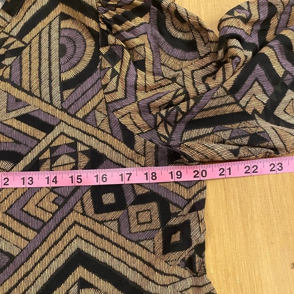 World Market Women’s Patterned Boho Top Flowing S/M Brown Black Pullover - Picture 4 of 11